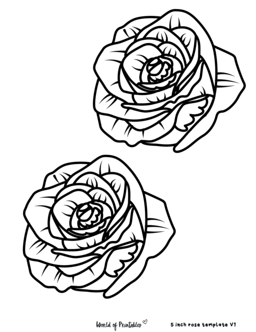 5 Inch Rose Flower Template
