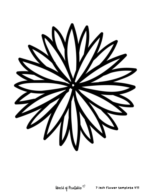 7 Inch Free Printable Flower Template