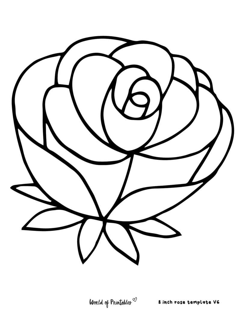 Rose Template: 68 Styles For Fun Activities & Crafts - World of Printables