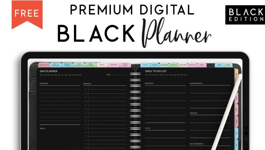 Black Digital Planner