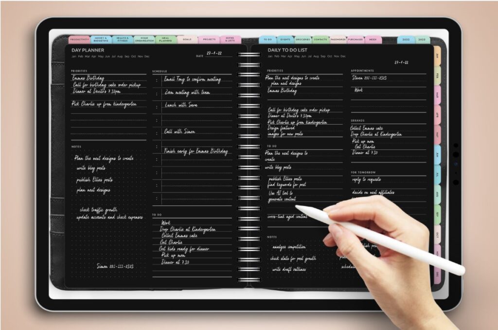 Black Digital Planner Free Download