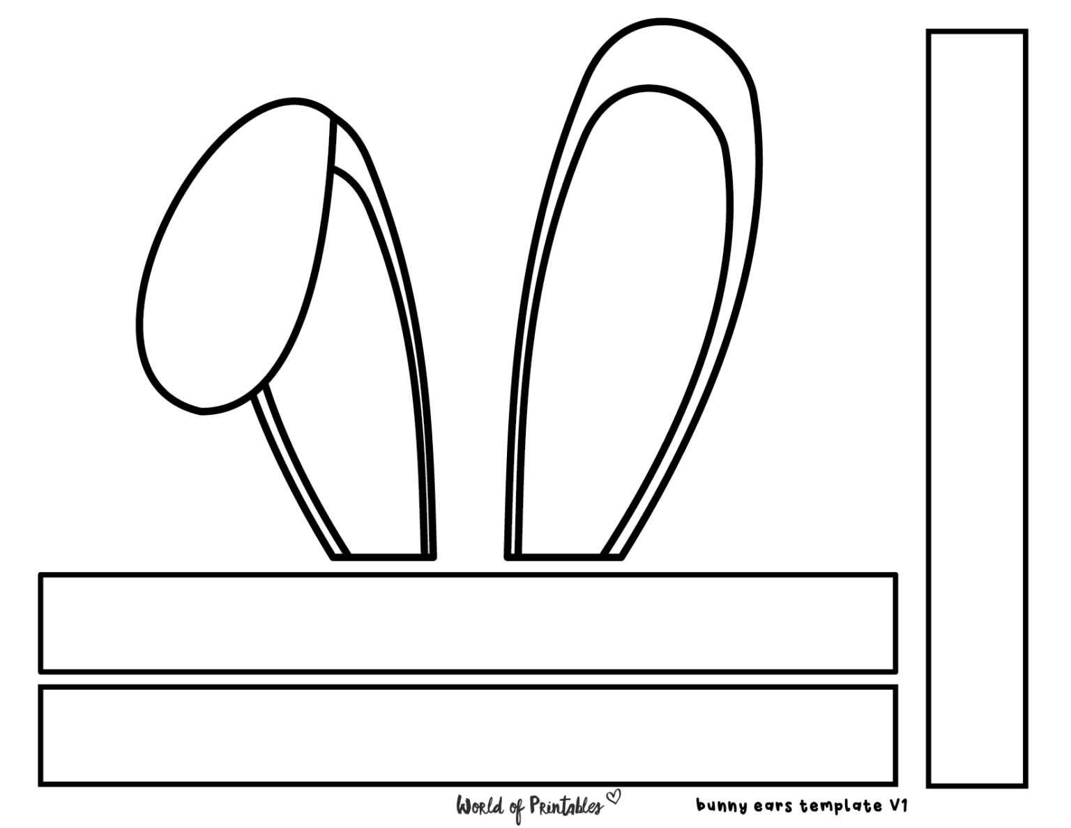 Bunny Ears Template - 30 Printable Bunny Ears Outlines To Cut Out
