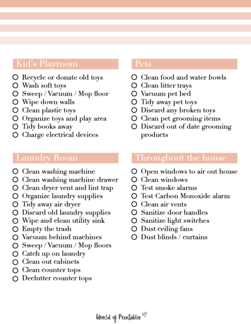 Cleaning Checklist Template Page 3