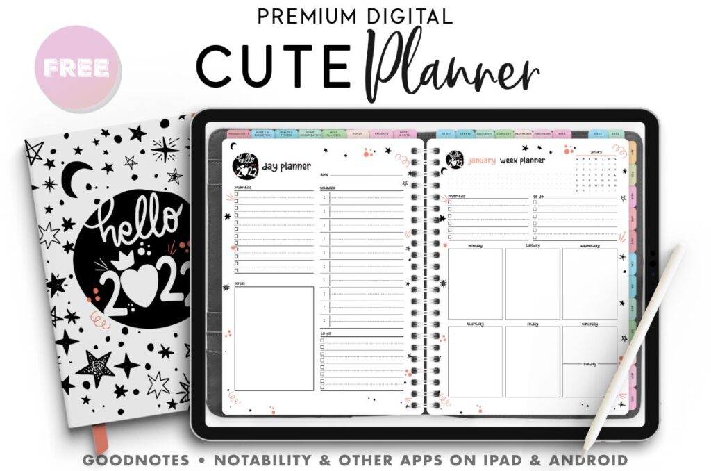 Cute Digital Planner for iPad and GoodNotes