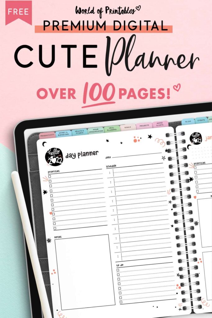Cute Free Digital Planner for iPad GoodNotes Download