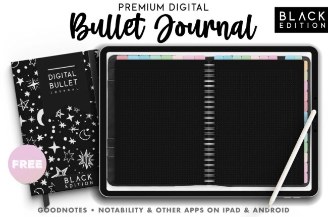 Digital Bullet Journal Black Pages