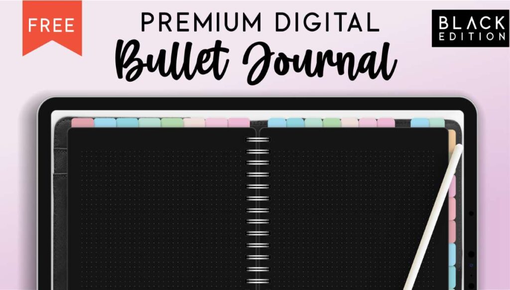 Digital Bullet Journal with Black Pages