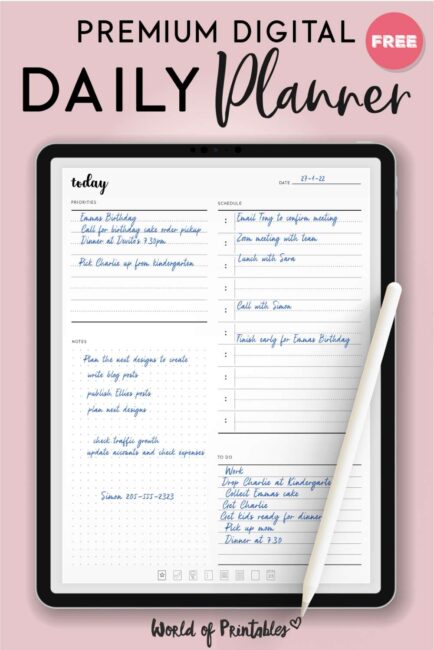 Digital Daily Planner for iPad GoodNotes Download