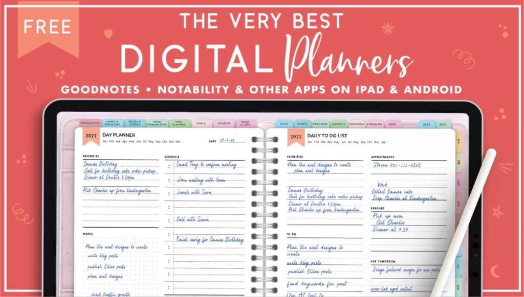 Digital Planners for iPad, GoodNotes, Notability, Xodo, Noteshelf, Collanote.