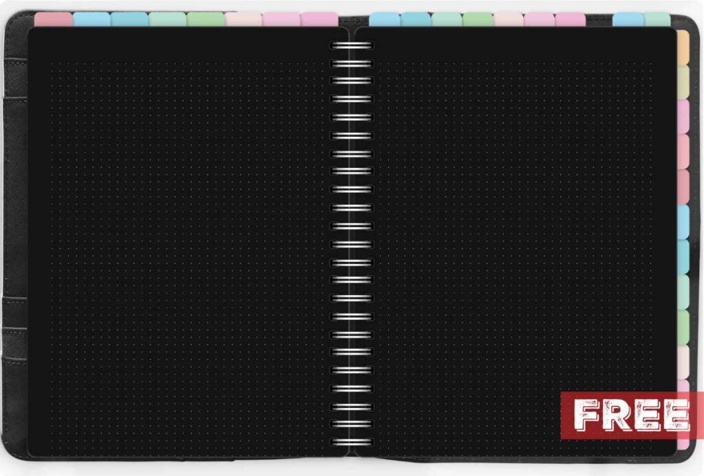 Free Digital Bullet Journal with Black Pages PDF
