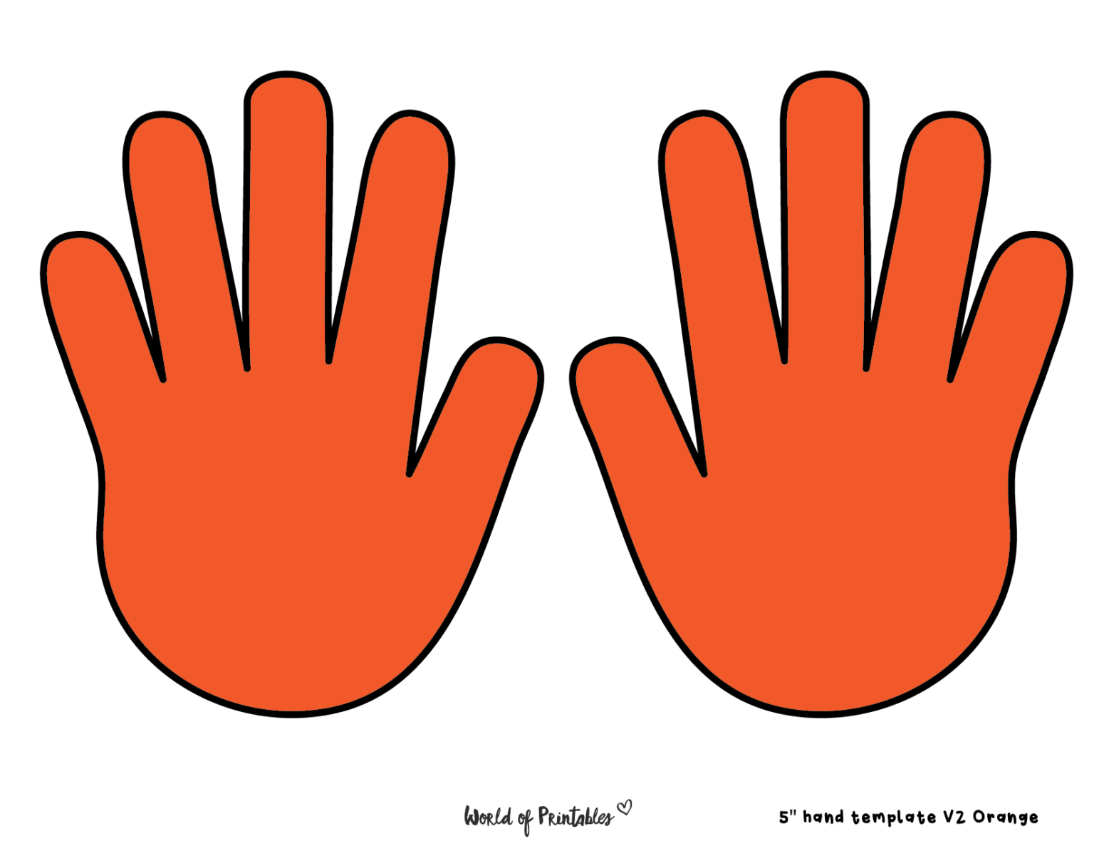 32 Hand Outline Printable Templates - World of Printables