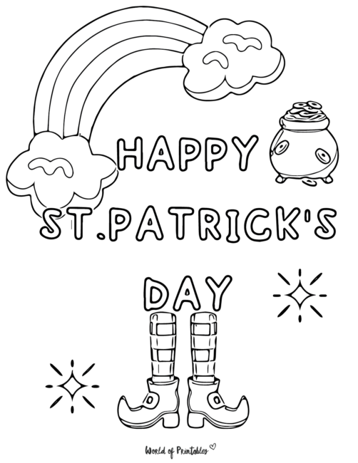 Happy St Patricks Coloring Pages