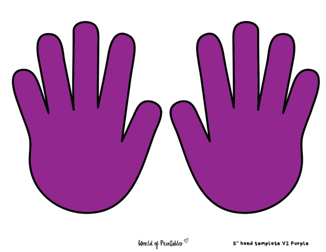 Purple Hand Template