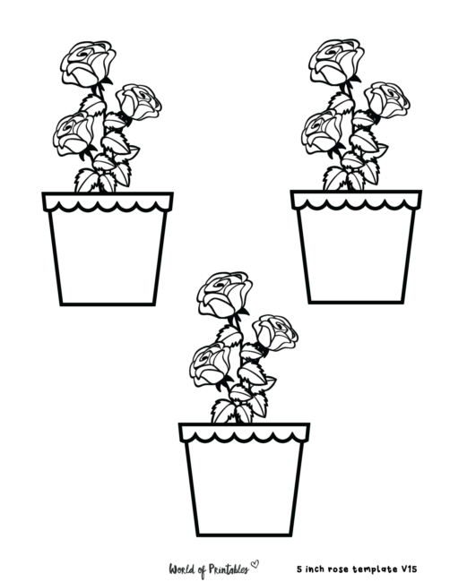 Rose Flower Pot Template