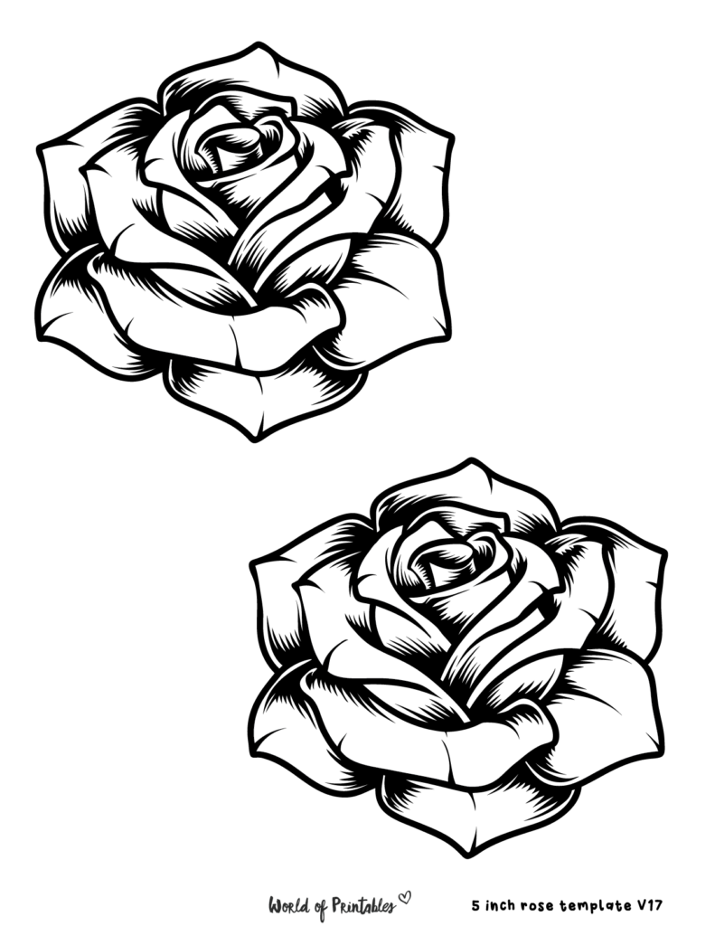 Rose Template: 68 Styles For Fun Activities & Crafts - World of Printables