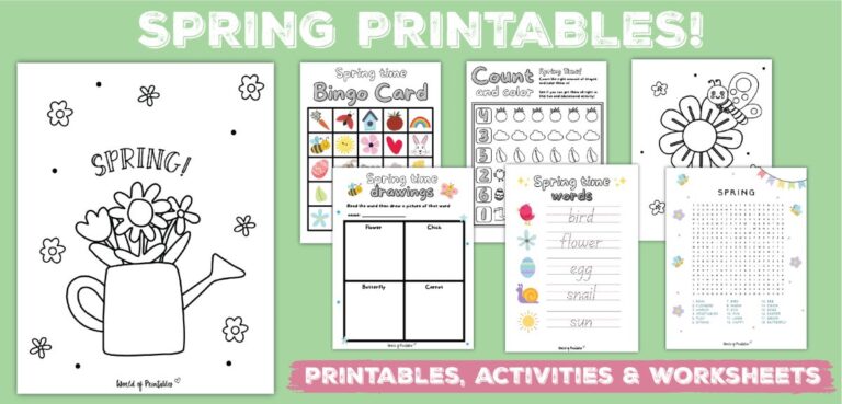 Spring Printables Templates & Worksheets - World of Printables