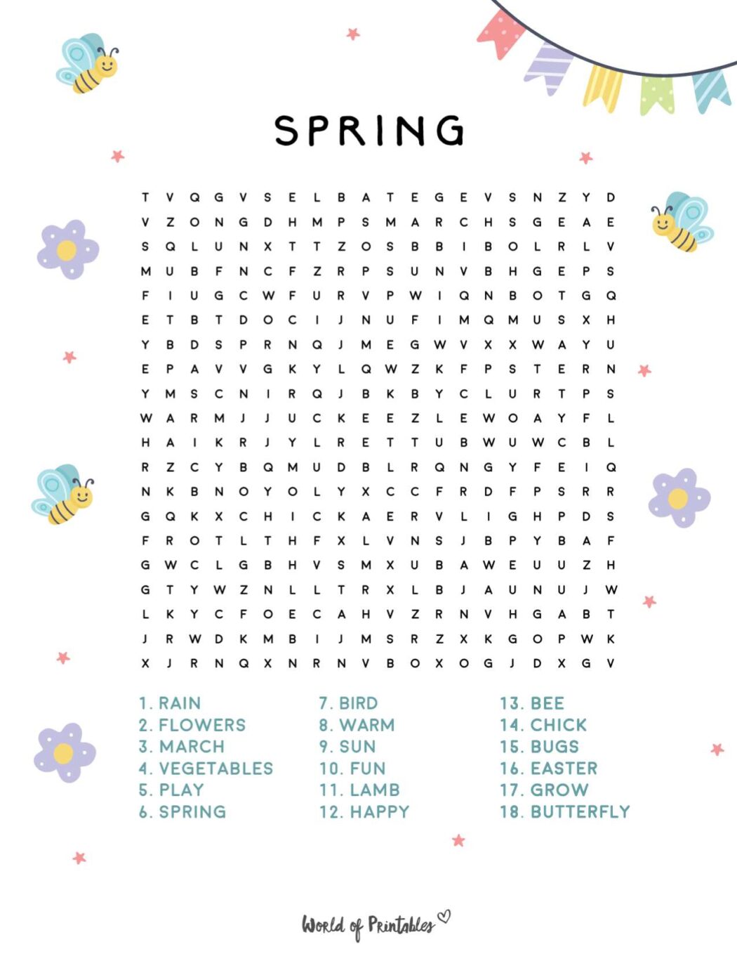 Spring Printables Templates & Worksheets - World of Printables