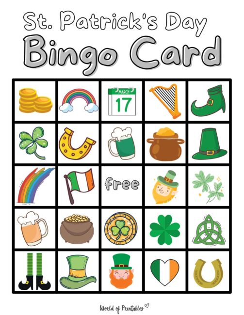St. Patricks Day Bingo Card 3