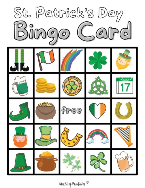 St. Patricks Day Bingo Card 5