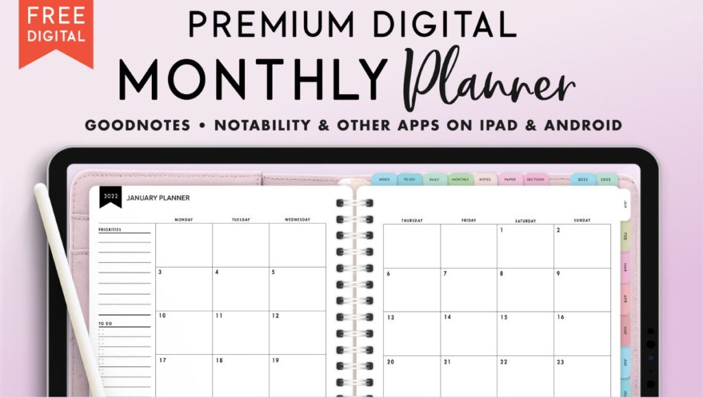 free monthly digital planner