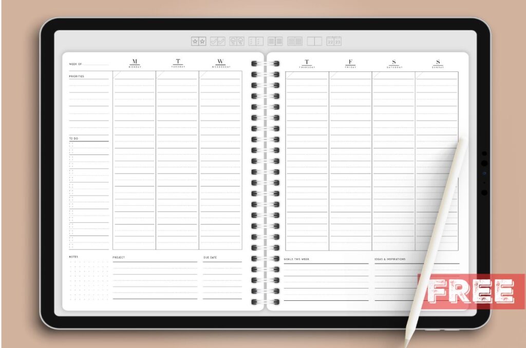 goodnotes weekly planner