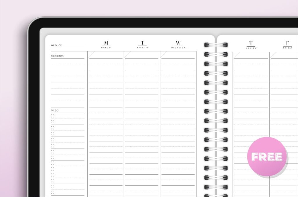 goodnotes weekly planner free