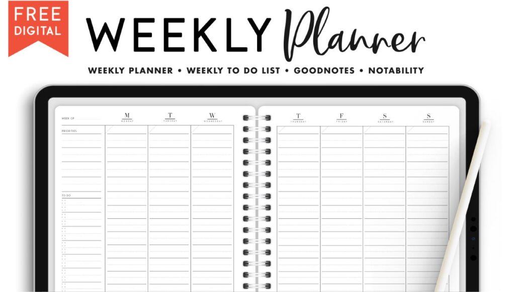 weekly planner goodnotes free