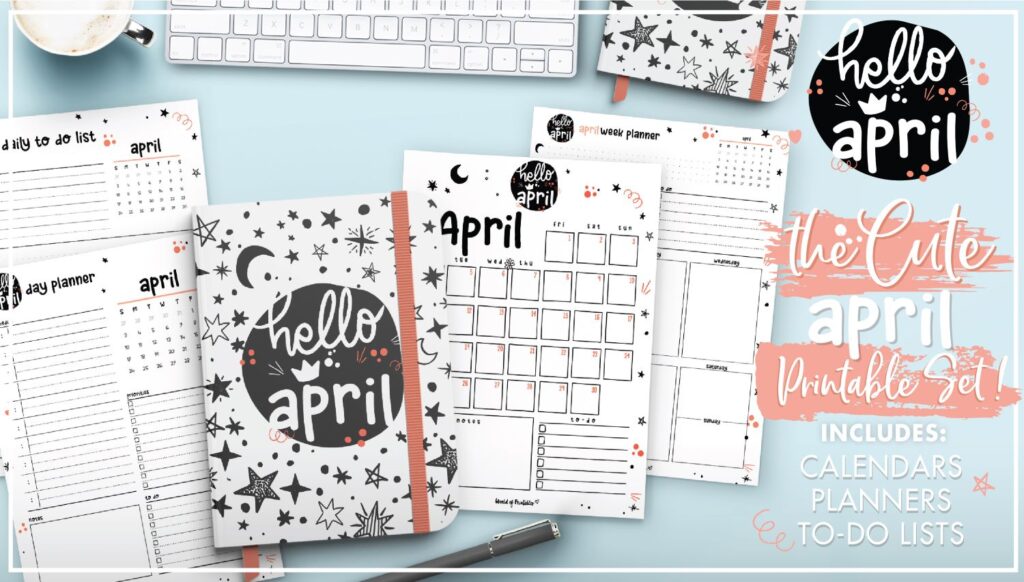Cute April planners set of printables