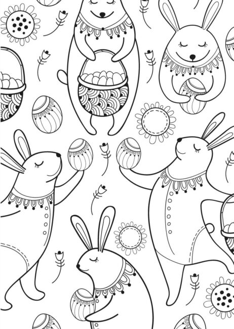 Bunny Easter Card to Color