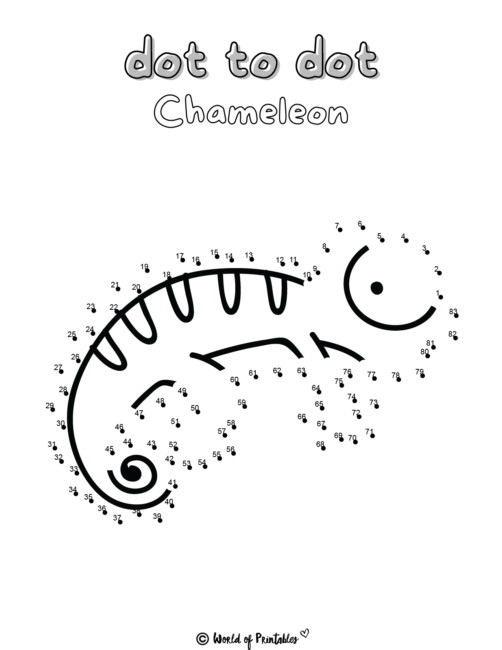 Chameleon Printable Dot to Dot