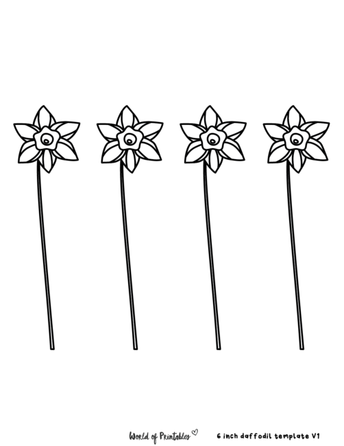 Daffodil Flower Cut Out Template