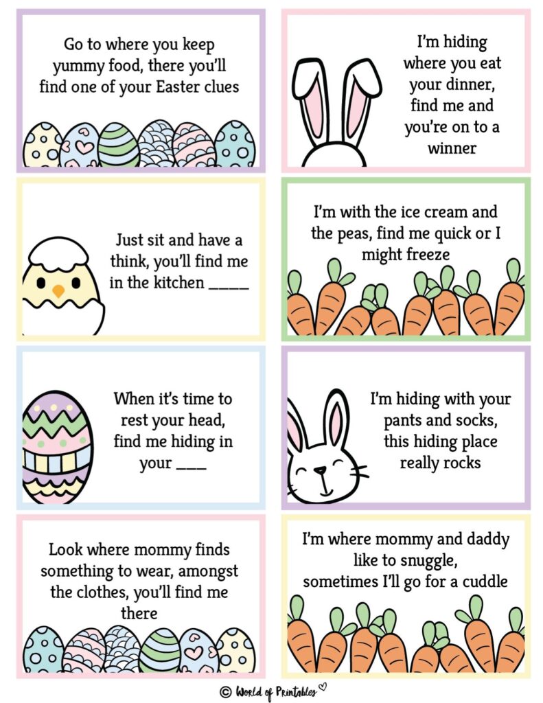 Diy Easter Scavenger Hunt Clues Free Printable Easter Printable The 