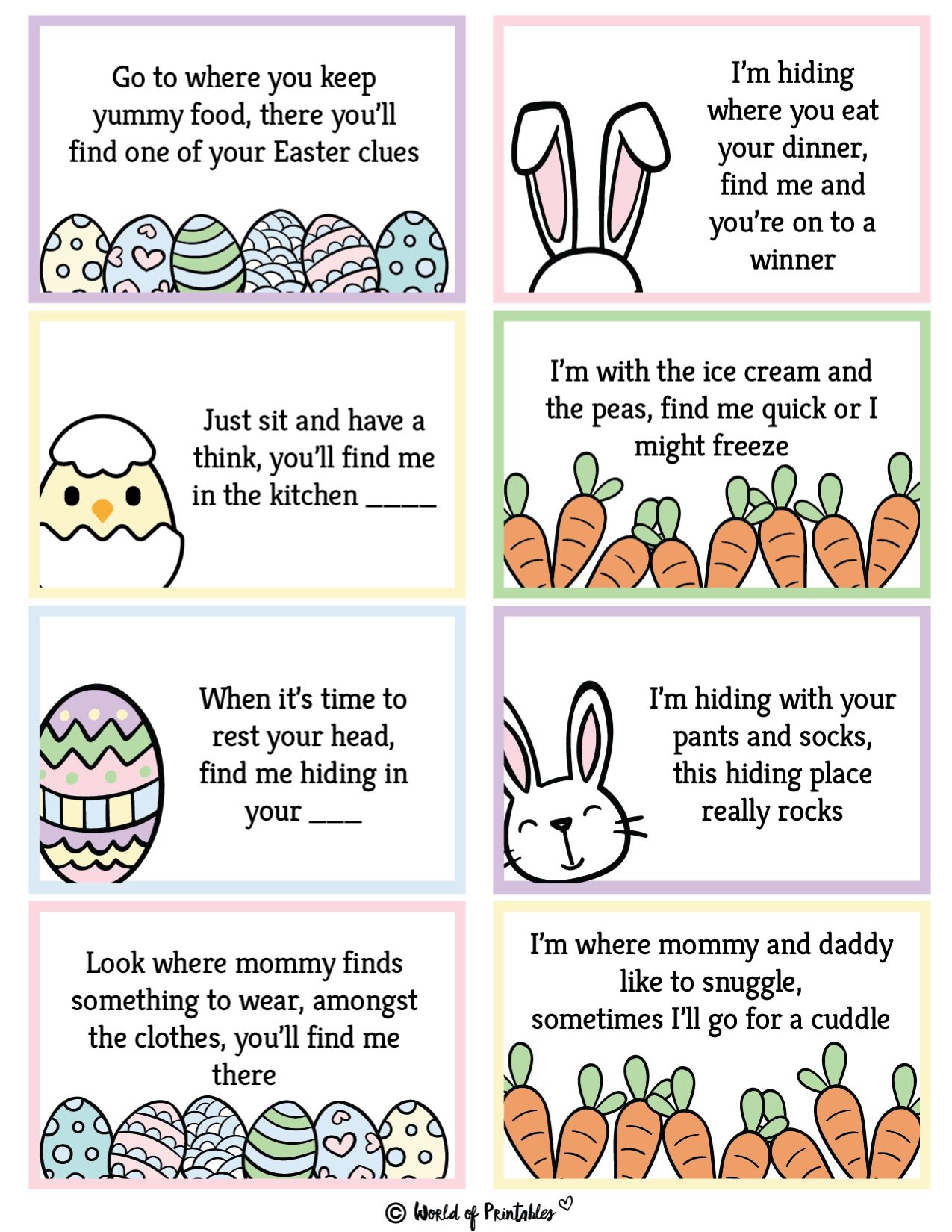 Easter Egg Hunt Clues For Older Kids
