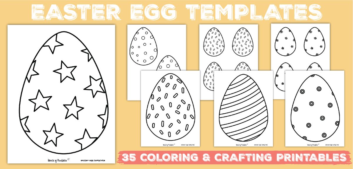 Easter Egg Template - 35 Printable Stencils & Cutouts - World of Printables