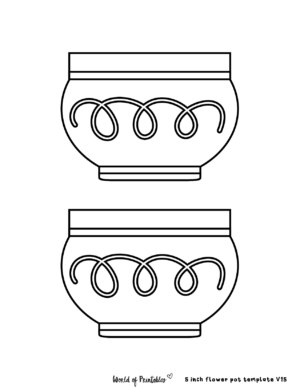 80 Flower Pot Templates - For Crafting &amp; Coloring Activities