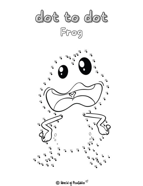 Frog Printable Dot to Dot