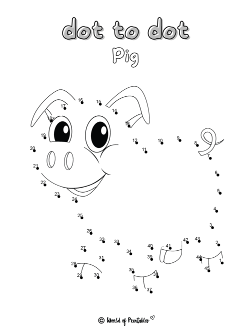 Pig Dot to Dot Printable
