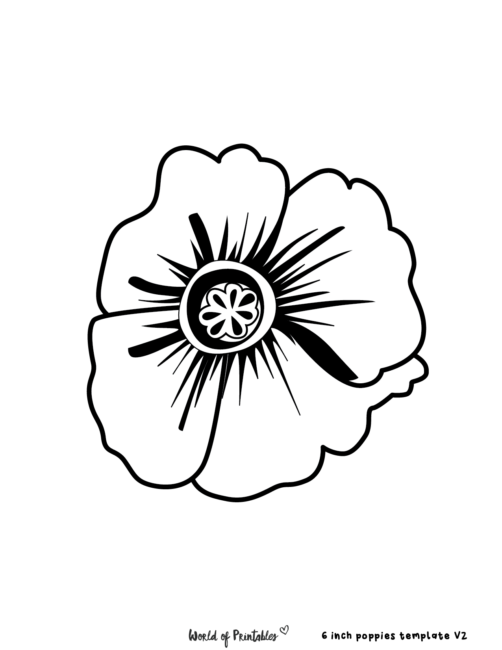 Poppy Template To Colour