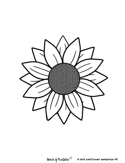 Sunflower Template to Color