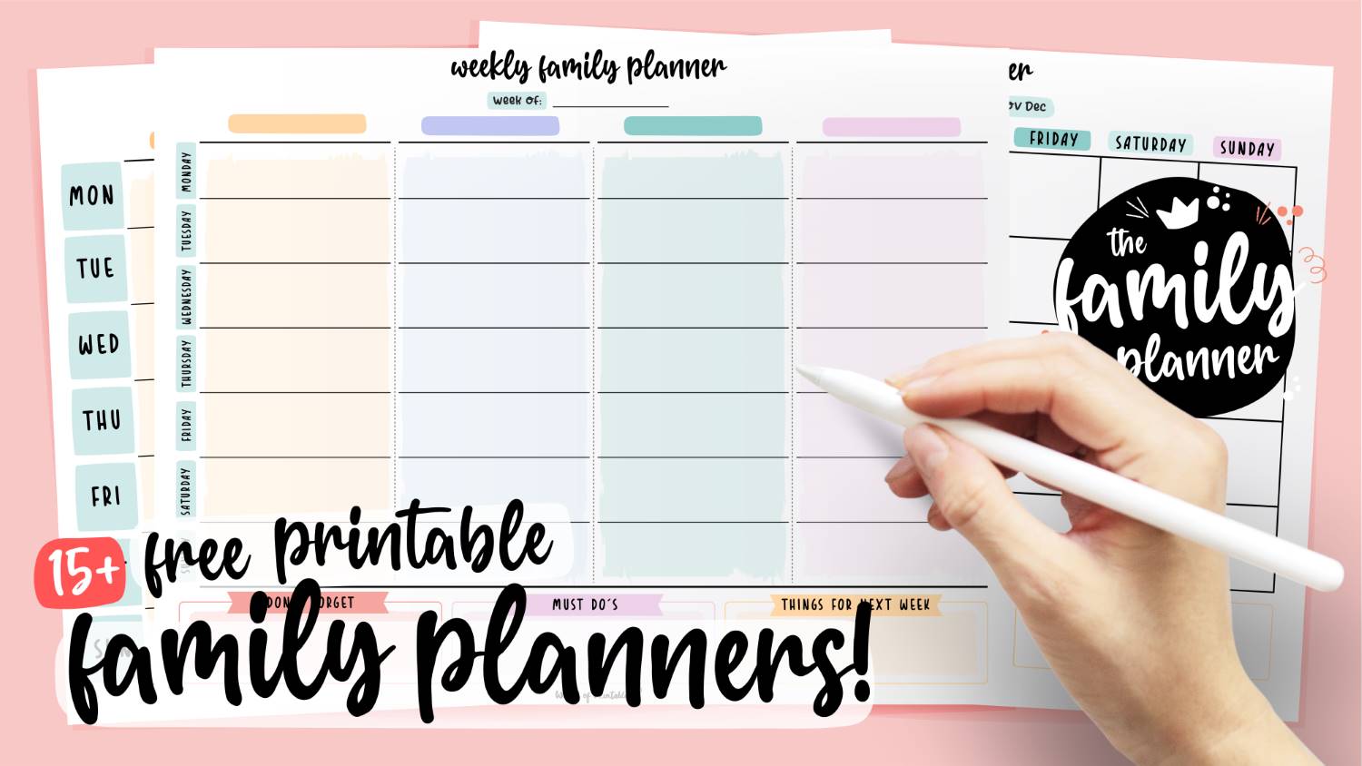 2024 Family Organizer to Print, Family Planner With a Monthly Calendar and  a Weekly Schedule of Tasks and Menus 