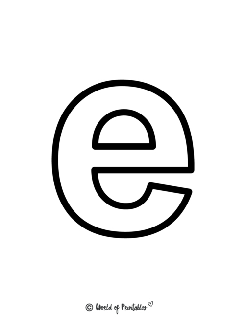 Bubble Letters Lowercase E