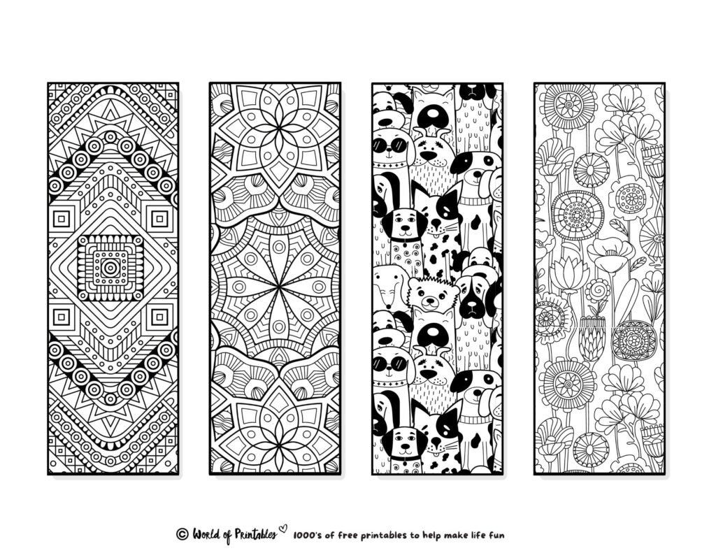 Printable Bookmarks To Color | 120 For Adults &amp; Kids - World of Printables