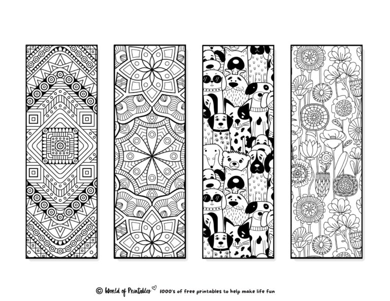 Printable Bookmarks To Color 120 For Adults Kids World of Printables