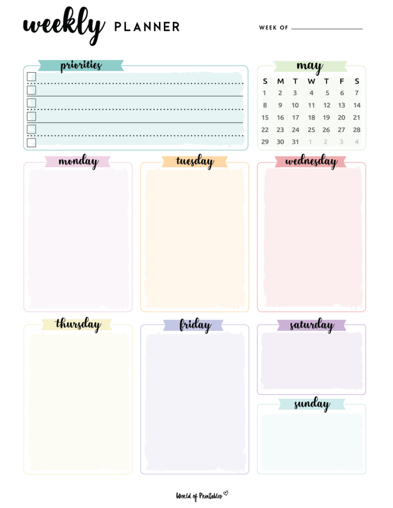 Aesthetic May 2022 Weekly Planner