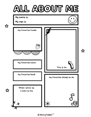 All About Me Worksheets - World of Printables