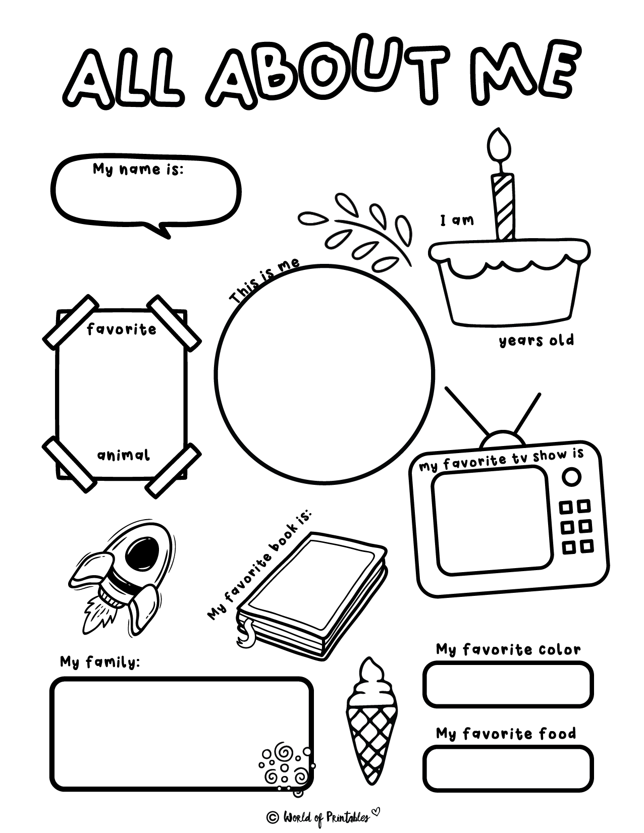 Printable All About Me Worksheet Lupon gov ph