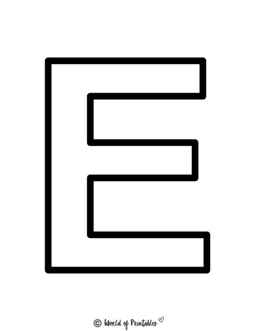 Alphabet Printables - Letter E