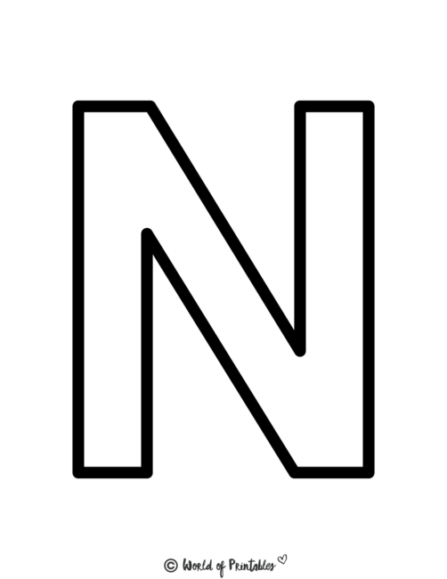 Alphabet Printables - Letter N