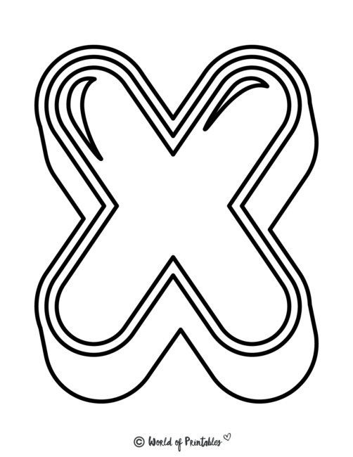 Alphabet Template - Letter X