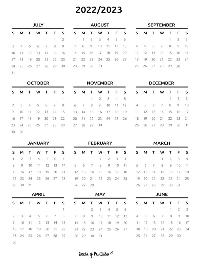Classic 2022 2023 School Year Calendar